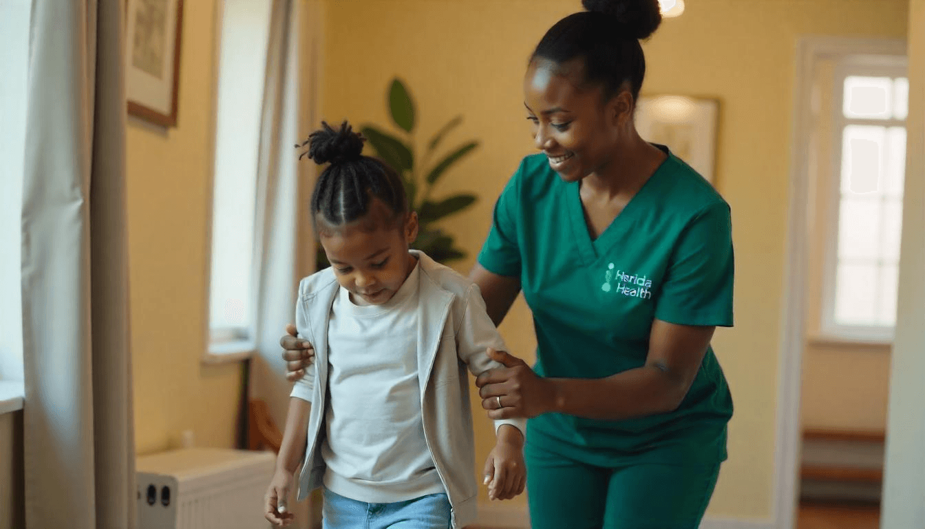 Nurse caring for patient at home